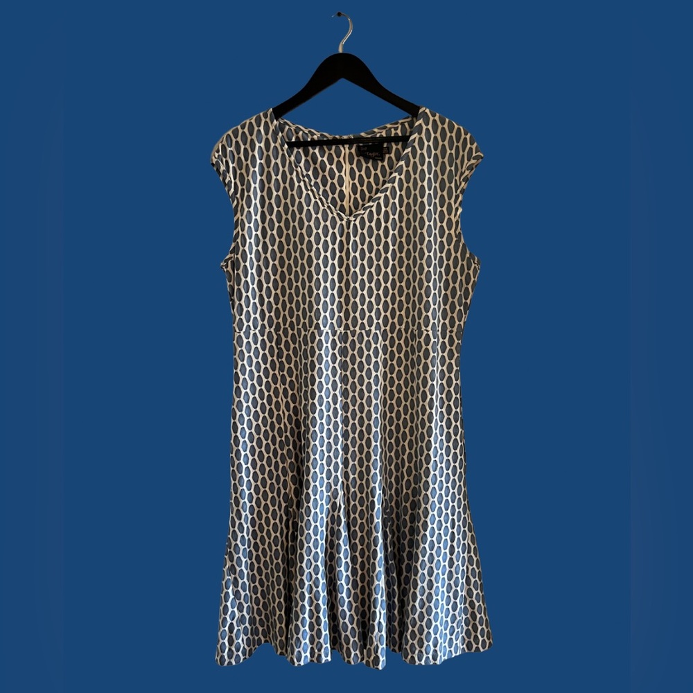 Blue and white dress